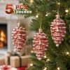 Plastic Pinecone Christmas Ornaments With Painted Finish Tree Decoration Holiday Home Decor