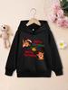 Stylish long sleeve kids hoodie with lovely christmas reindeer slogan art print,loose comfy fit for school and familyoutdoor trips in cool fall&winter
