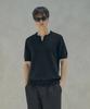 HALBKREIS LAYOUT T20042 Boucle Henley Neck Knit_Black
