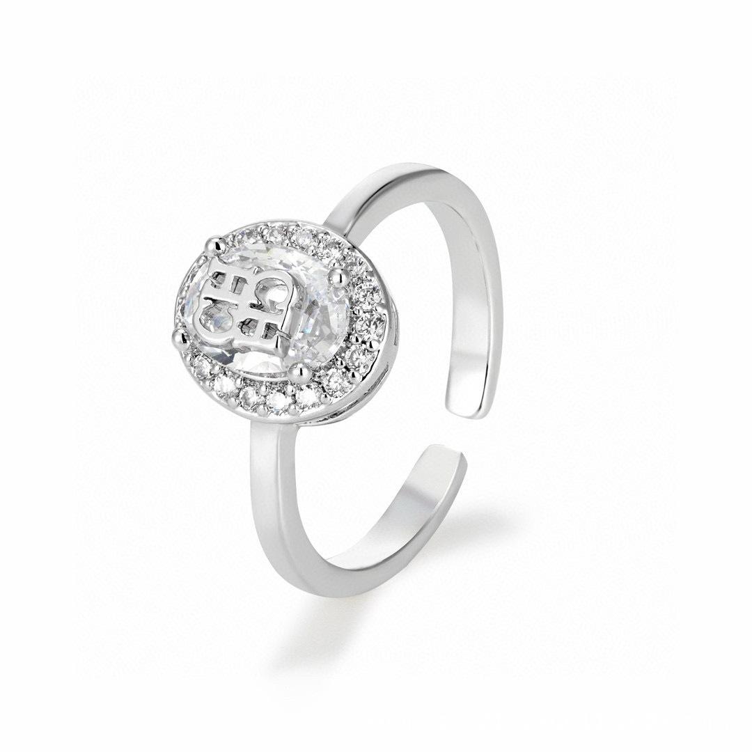 CHHC Adjustable Women s Cubic Zirconia Ring with Gift Box Model R012-2 White