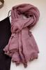 Plum Scarf with Fringes - 180X90 , Cotton with Polyester