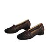 Square Head Versatile Hole Shoes Retro Hollow Weaving Spring and Summer New Daily Casual Breathable Single Shoes