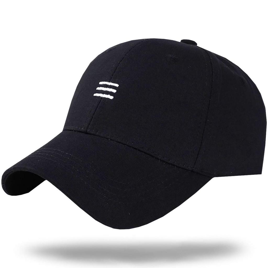 WHITE FANG Hat Cap Logo Black White Stylish Casual Golf Sports Outdoor CA103 Men's (01 Black)
