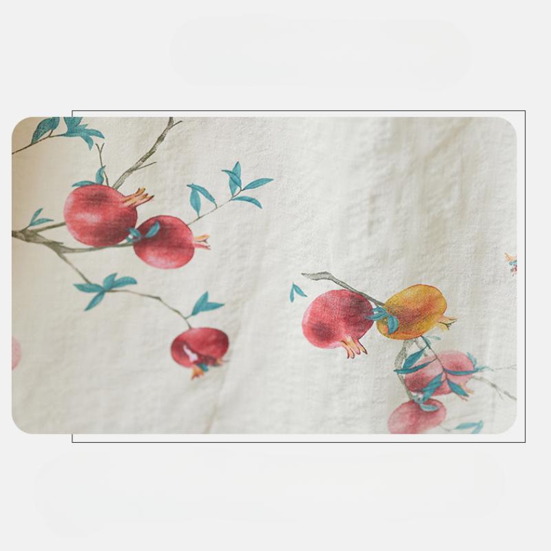 Summer New Mori Large Size Short-sleeved Dress Women Loose Casual Printed Long Skirt