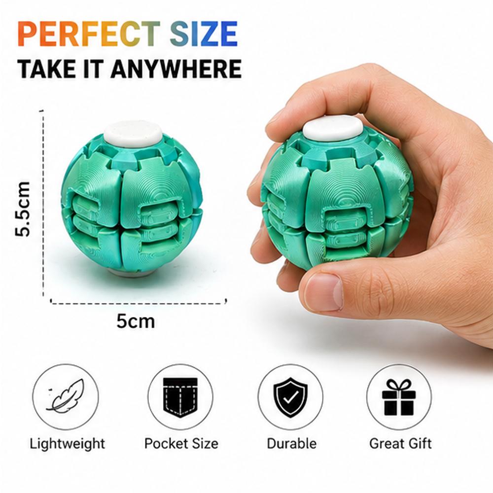 Smooth Spin Fidget Ball Magnetic Design 3D Printed Multi-Color Stress Relief For Adults Children Office Desk Toy