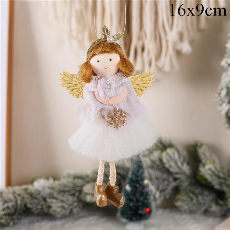 2025 Christmas Angel Dolls Plush Girl Christmas Tree Decorations for Home Navidad Ornaments Xmas Pandent New Year Gifts for Kids