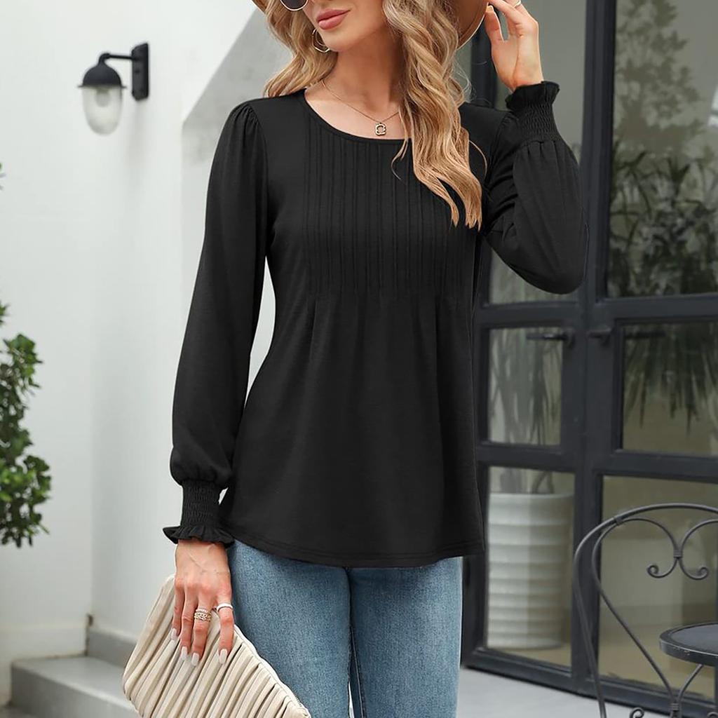 Women's  Long Sleeve Shirts Solid Color Fall Fashion Basic Slim Fit Soft Sexy Tops