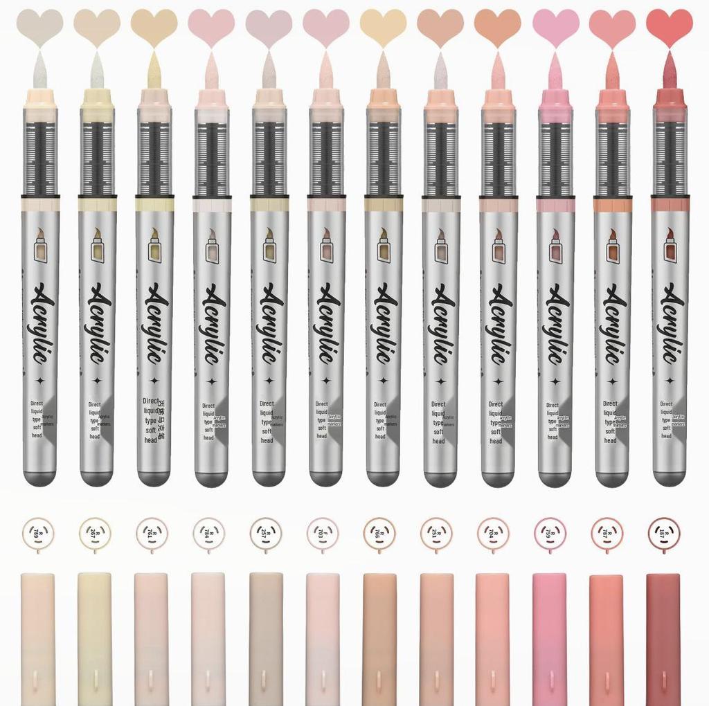 Zhi Jin Liquid Acrylic Marker - Soft Tip, Opaque Watercolor Pen for DIY Graffiti & Elementary School Art.