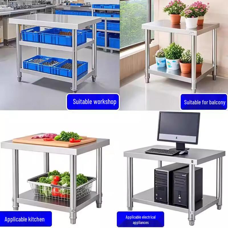 Double-Layer Stainless Steel Workbench