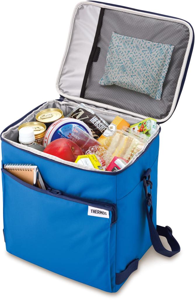 Thermos Soft Insulated Cooler Foldable and Large Capacity Model Cooler, 20L, Blue, RFD-020 BL, Bag, 5-Layer Insulation, Compact, Water-Repellent