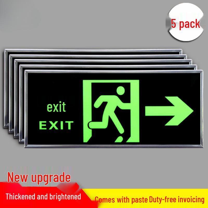 Glow-in-the-Dark Fire Exit Safety Sticker - No Electricity Needed for Stairwell Evacuation