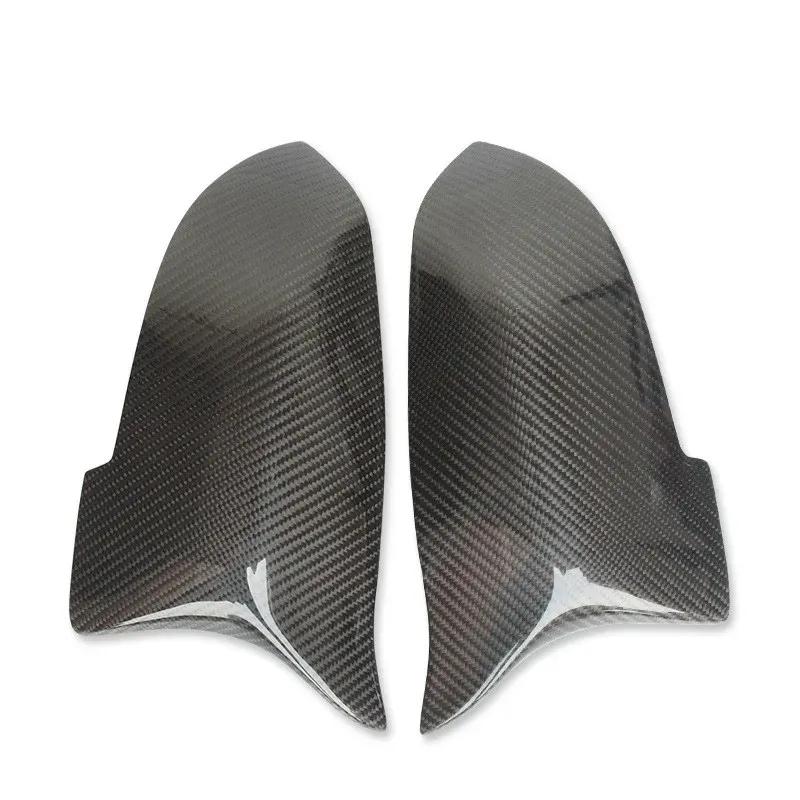 For BMW 5 6 7 Series F10 F11 F18 F07 F12 F13 F06 F01 F02 LCI Carbon Fiber Look Black Car Rearview Side Mirror Cover Caps