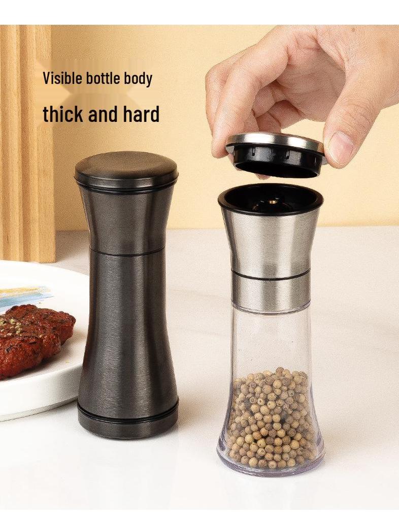 Titanium-Plated Stainless Steel Spice Grinder for Sea Salt and Black Pepper