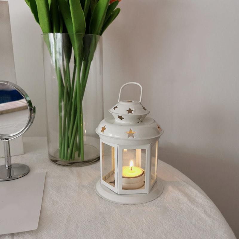 1PC Durable Safe Environmentally Friendly Sturdy Romantic Retro Atmosphere Iron Table Decoration Hand-held Candle Holder 15X9.5CM