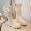 Children's Boots for Girl Spring/autumn Toddlers Princess High PU Boots  Sweet Kids Causal School Long Boots Round-toe