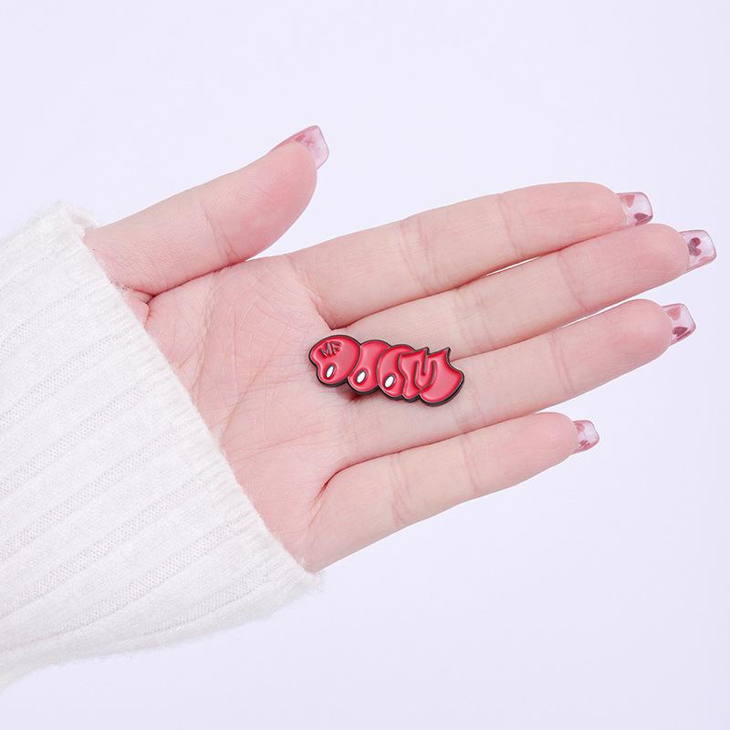Retro Hip-Hop Style Doomsday Red Letter Music Pin Brooch