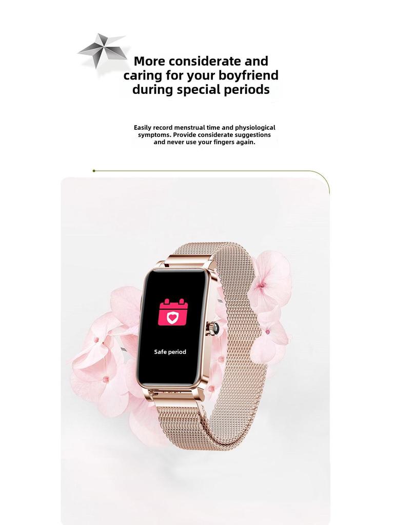 2024 ZX19 Women’s Smart Bracelet: Heart Rate Monitor, Menstrual Cycle Reminder & Multi-Sport Modes