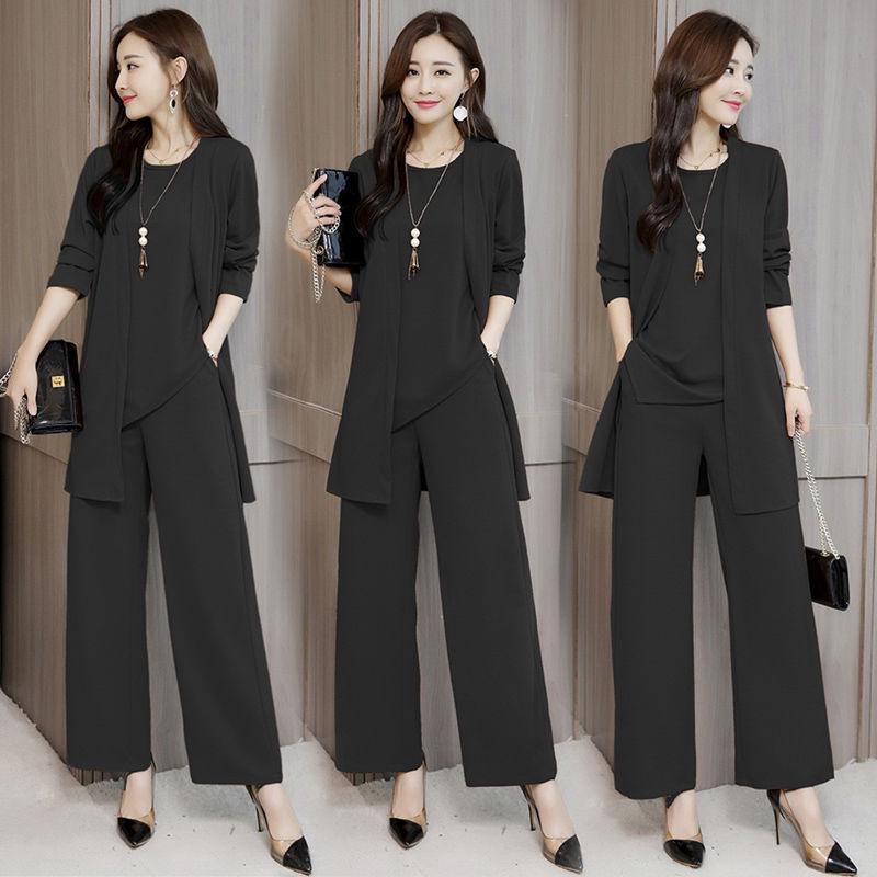 Spring & Autumn Loose Fit Three-Piece Plus Size Women's Fashion Suit