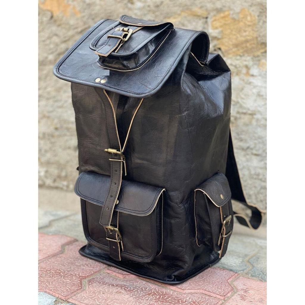 Kožený batoh na notebook, hnědý kožený batoh, batoh batoh cestovní batoh pro muže a ženy