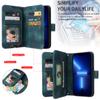 Wallet Leather Zipper Purse Multi Card Slots Crossbody Lanyard Bag Case for iPhone 15 14 Plus 12 13 11 Pro Max for Samsung S23 S22 S21 S20 Ultra Plus