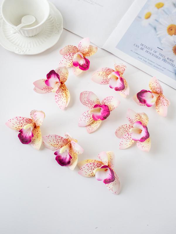 50/100PCS Artificial Flower Silk Orchid Home Room Table Decora Festival Outdoor Garden Yard Wedding Bridal Bouquet Diy Gift Box