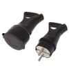 Eu Rubber Waterproof Socket Plug Electrial Grounded European Connector With Cover Ip54 For Diy Power Cable Cord 16A 250V