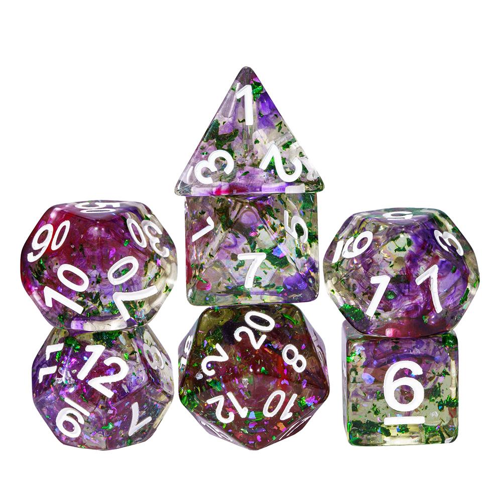 Cusdie Gold Foil DND Dice Set 7Pcs D&D Dice D4 D6 D8 D10 D% D12 D20 Polyhedral Game Dices for Role Playing Board Games