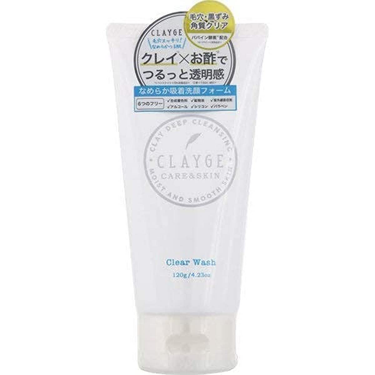 

CLAYGE Clear Wash Facial Cleansing Foam Clay Single Item 120g (x 1)