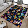 1PC Space Rockets Space Planets Non-Slip Floor Carpet Compatible for Office&Living Room&Bedroom&Dining Room - Flat-Weave Machine-O332