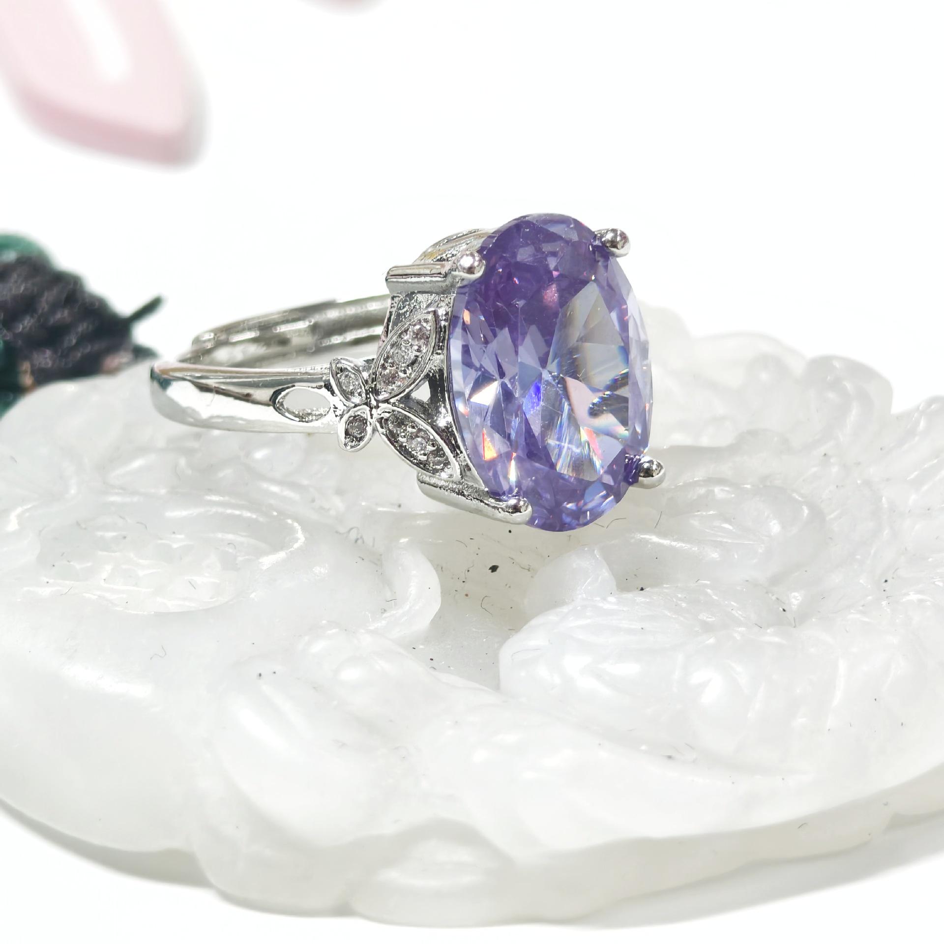 Colorful Bow Blue Zirconia Diamond Rings
