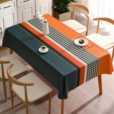 Classic Houndstooth Rectangular Tablecloth Waterproof Oil-Proof Stain-Resistant No-Wipe Washable Kitchen Table Cover Home Decor