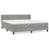 3130913 vidaXL Lit à sommier tapissier et matelas Gris clair 180x200cm Velours