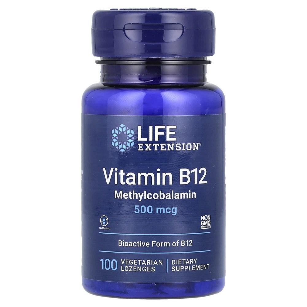 Life Extension B12 500mcg Veggie Candy Tablets 100 Tablets Vitamin B12 Methylcobalamin 500mc 1 pcs 100