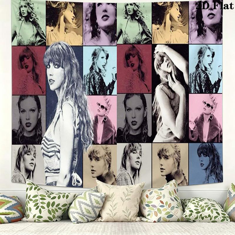 Swift Wall Tapestry Aesthetic Wall Hanging Printed Fabric Blanket Decorative Tapestries for Bedroom Living Room Home Decor