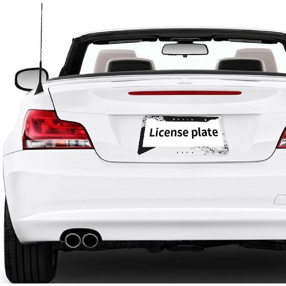 Japanese Cherry Tree Blosson License Plate Frame 2 Pack Black And White License Plate Personalise License Plate Frames Rust-Proof Stainless Steel