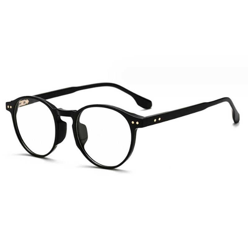 

0 -0.5 -0.75 -1.0 To -6.0 Blue Light Blocking Rivets Short-Sight Eyewear Women Men Round Prescription Glasses Leopard Frame 0
