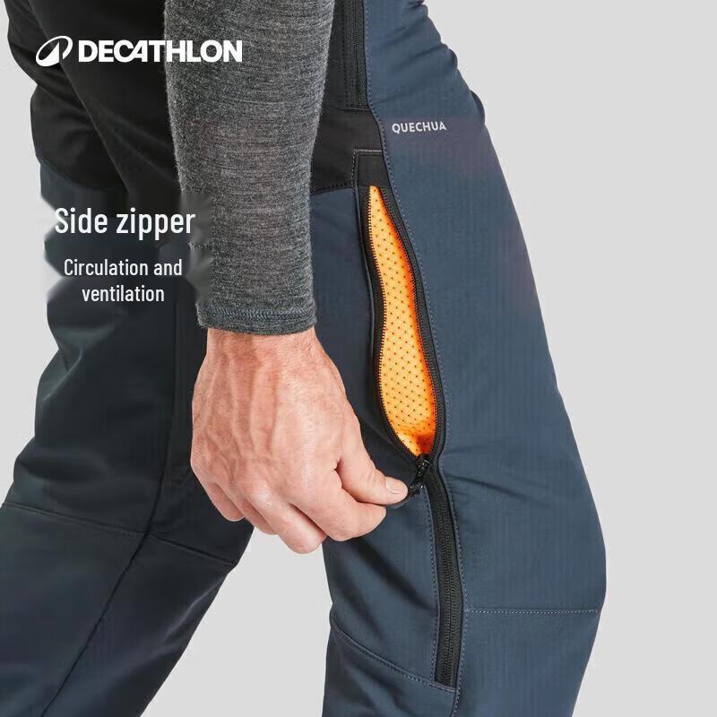 Decathlon Men's Outdoor Fleece-Lined Waterproof Windproof Straight-Leg Pants