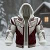 Men S Flannel Hooded Zip Up Sweatshirt 3d Print Winter Warm