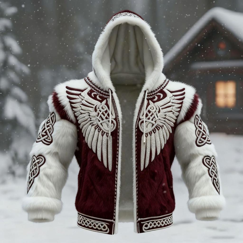 Men S Flannel Hooded Zip Up Sweatshirt 3d Print Winter Warm