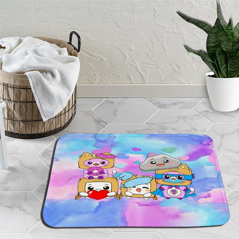 Lankybox Boxy Foxy Rocky Cartoon Teppich Schlafzimmer Dekoration Matte Anime Outdoor Teppich Rutschfester Teppich Geburtstagsgeschenk