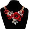 Damen Halskette Bunt gemischt Blumenstil Kette Geflochten Choker Damen Drehmoment Ohrringe