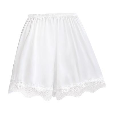 Women's Lace Trim Silk Safety Shorts Elastic Waistband Lightweight Breathable Soft Fabric Comfortable Fit Underwear