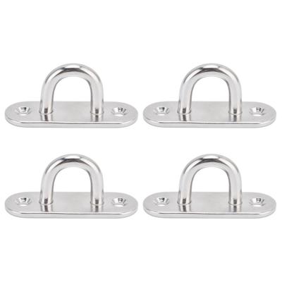 4 Stück Edelstahl Wandmontageplatte Oval Segel Sonnensegel Pad Ösenplatte Länglich Segelschatten Pad Öse