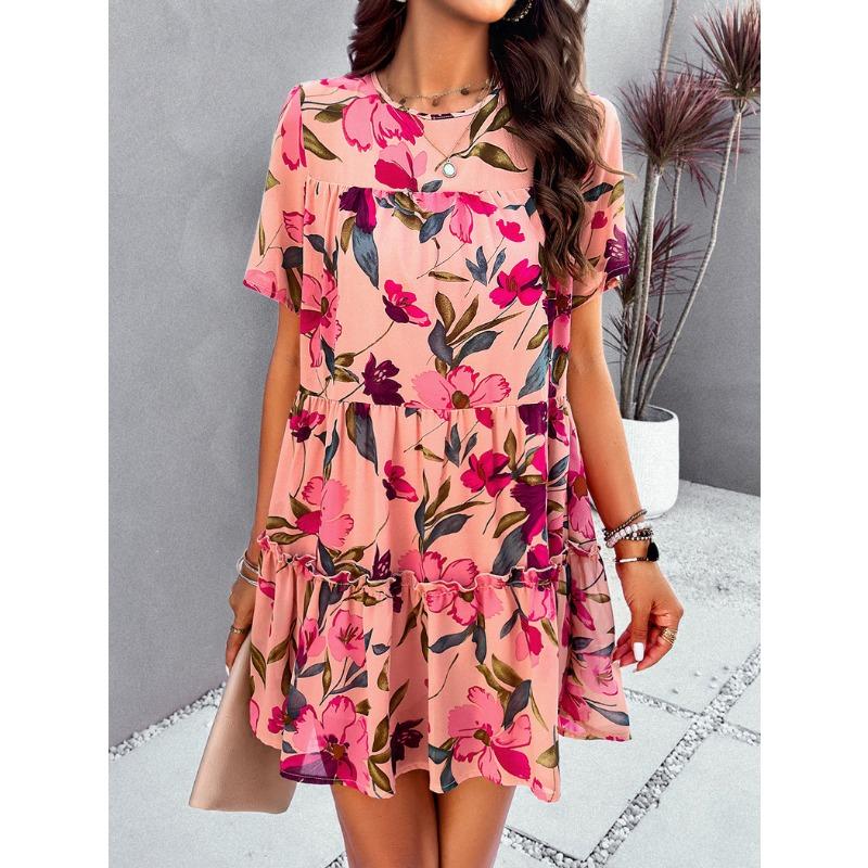 Women's Casual Vacation Printed Short-sleeved Dress