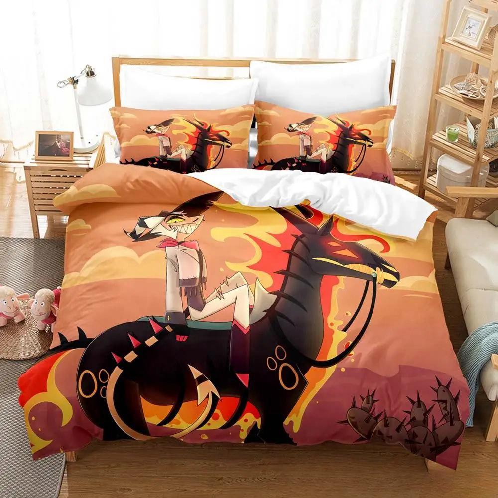 Mode 3D Print Anime Loona Boss Beddengoed Collectie Cartoon Anime DrieDelige Set Volwassene Kind Slaapkamer Dekbedovertrek Collecties Huis Textiel EU Twin 135x200cm