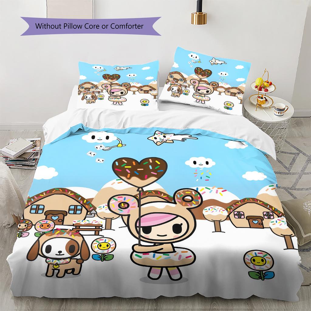 Tokidoki  Pattern Bedding Quilt Set  Home Decoration  Gift (1 * duvet cover + 2 * pillowcase  without core)