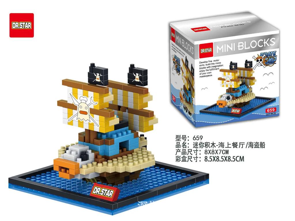 Anime Pirate Ship Building Blocks Thousand Sunny Going Merry Polortang One Diamond Bricks Piece Figure Toys For Christmas Gift