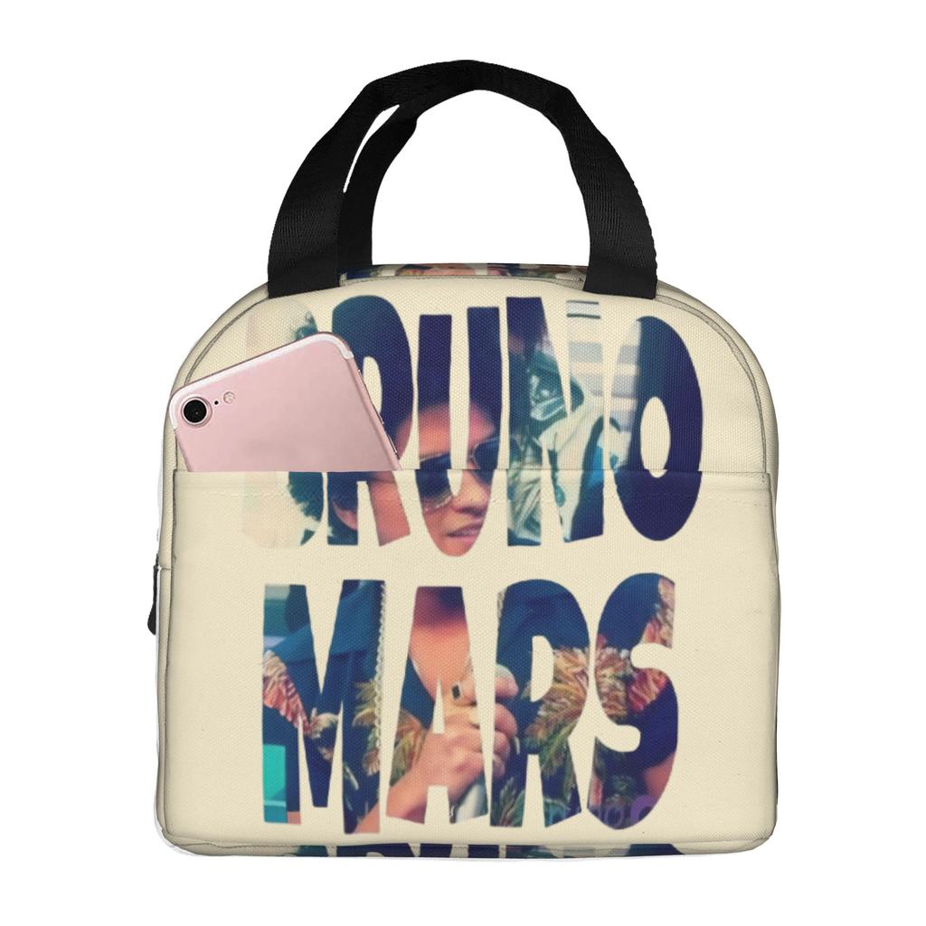 Custom Bruno Mars Pop Music Resuable Lunch Box for Women Multifunction Artist Thermal Cooler Food Insulated Lunch School Student