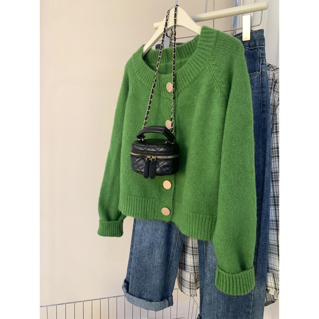 

Весна Осень Винтажный Универсальный Ленивый Женский Кардиган Свитер Пальто Свободный Корейская Версия Женская Вязаная Куртка Свитер S