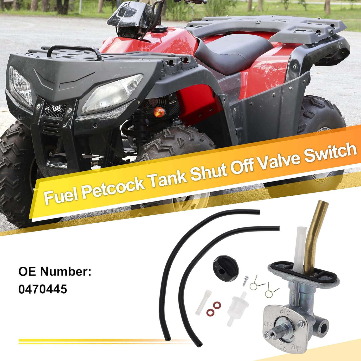 No.0470-445/0470-408/0423-146 ATV Fuel Valve Petcock Gas Tank Switch for Arctic Cat 250 2x4 1999-2005 Fuel Gas Petcock Valve Tank Switch Pump